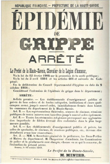 Affiche municipale grippe espagnole Annecy 1918