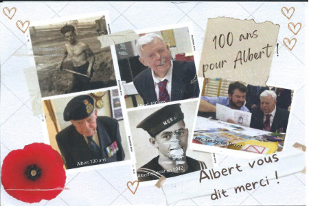 carte centenaire Albert Morin vétéran canadien